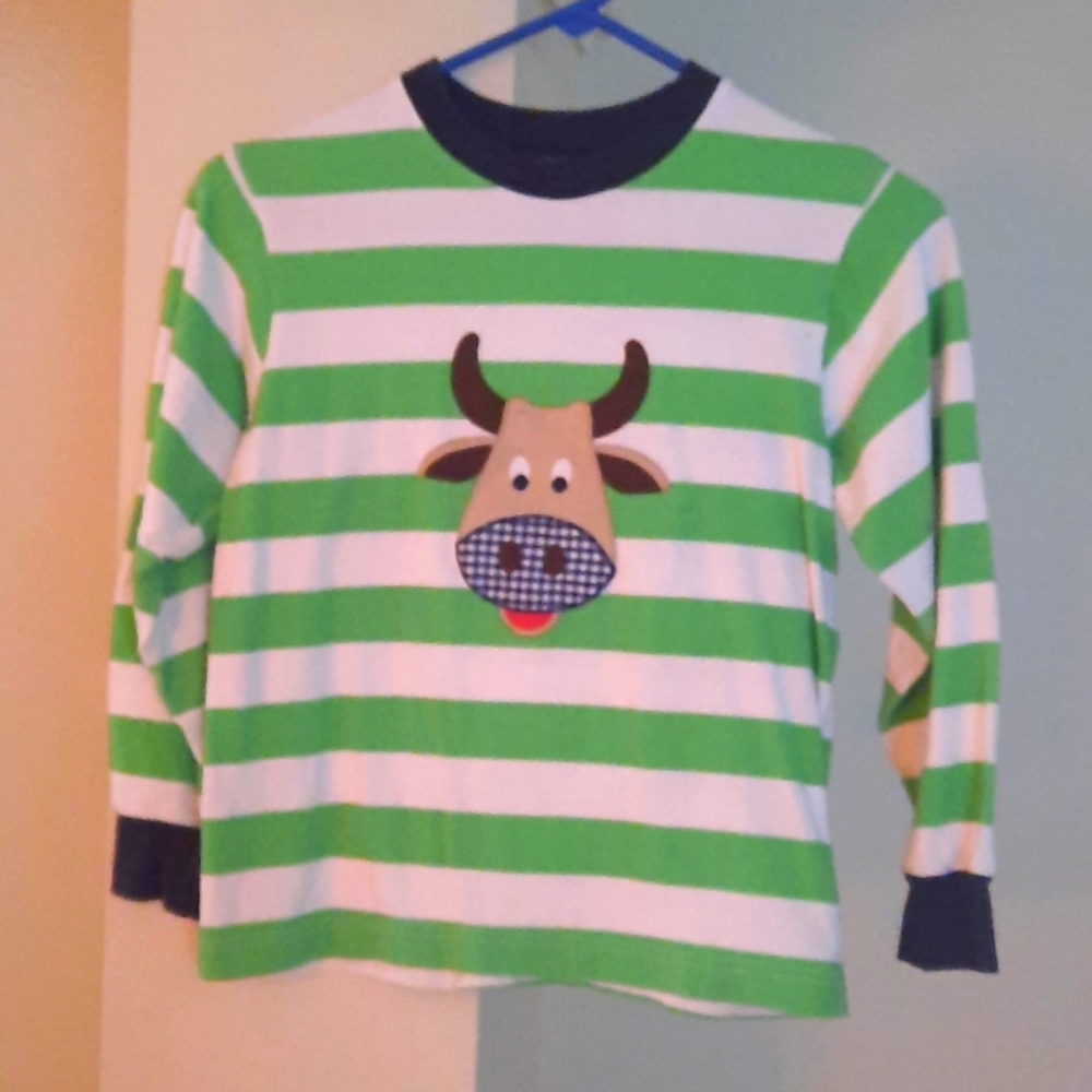 Kelly's kids long sleeve cow shirt.